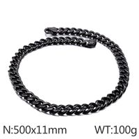 Stainless Steel 18K Gold Plated Hip-Hop Retro Plating Chain Solid Color Bracelets Necklace sku image 2