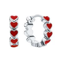 Princess Cute Sweet Heart Shape Bow Knot Sterling Silver Epoxy Plating Rhodium Plated Women's Rings Earrings Necklace sku image 21