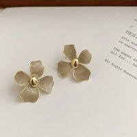 1 Pair Simple Style Commute Flower Plating Alloy Gold Plated Ear Studs main image 4