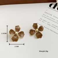 1 Pair Simple Style Commute Flower Plating Alloy Gold Plated Ear Studs main image 6