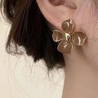 1 Pair Simple Style Commute Flower Plating Alloy Gold Plated Ear Studs main image 5