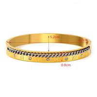 Simple Style Classic Style Color Block Stainless Steel Inlay Rhinestones Unisex Bangle main image 2