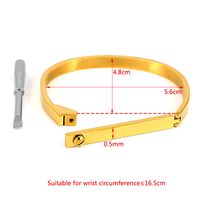 Simple Style Commute Solid Color Stainless Steel Plating Gold Plated Bangle main image 5