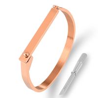 Simple Style Commute Solid Color Stainless Steel Plating Gold Plated Bangle main image 4