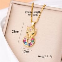 Stainless Steel Titanium Steel 18K Gold Plated Cute Streetwear Plating Inlay Little Bear Panda Zircon Pendant Necklace sku image 3