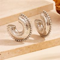 1 Pair Vintage Style C Shape Water Droplets Plating Inlay Stainless Steel Artificial Diamond 18K Gold Plated Ear Studs main image 8