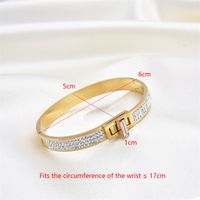 Lady Simple Style Classic Style Geometric Stainless Steel Plating Inlay Zircon Bangle main image 2