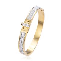 Lady Simple Style Classic Style Geometric Stainless Steel Plating Inlay Zircon Bangle main image 3