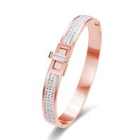 Lady Simple Style Classic Style Geometric Stainless Steel Plating Inlay Zircon Bangle main image 5
