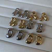 1 Pair Casual Simple Style Letter Polishing Plating Copper Gold Plated Silver Plated Ear Studs main image 3