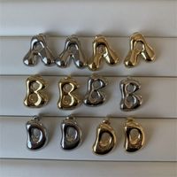 1 Pair Casual Simple Style Letter Polishing Plating Copper Gold Plated Silver Plated Ear Studs main image 1