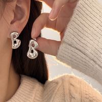 1 Pair Casual Simple Style Letter Polishing Plating Copper Gold Plated Silver Plated Ear Studs main image 5