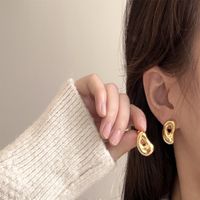 1 Pair Casual Simple Style Letter Polishing Plating Copper Gold Plated Silver Plated Ear Studs main image 8