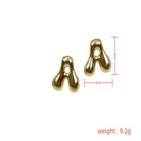 1 Pair Casual Simple Style Letter Polishing Plating Copper Gold Plated Silver Plated Ear Studs main image 2