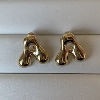 1 Pair Casual Simple Style Letter Polishing Plating Copper Gold Plated Silver Plated Ear Studs main image 9