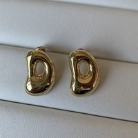 1 Pair Casual Simple Style Letter Polishing Plating Copper Gold Plated Silver Plated Ear Studs sku image 5