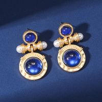 1 Pair Elegant Pastoral Streetwear Geometric Plating Inlay Alloy Resin Gold Plated Drop Earrings sku image 1
