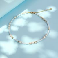 Elegant Sweet Solid Color 304 Stainless Steel Beaded Plating 18K Gold Plated Women's Necklace main image 2