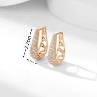 1 Pair Simple Style Commute Water Droplets Plating Inlay Copper Zircon Gold Plated Earrings main image 3