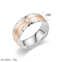 Modern Style Simple Style Round Titanium Steel Artificial Diamond Wide Band Ring In Bulk main image 3