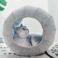 Simple Style Felt Cloth Solid Color Pet Bed main image 5