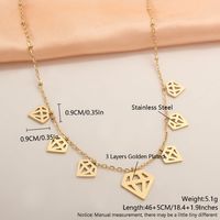 304 Stainless Steel 18K Gold Plated Simple Style Solid Color Plating Heart Shape Symbol Necklace main image 3