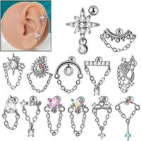 1 Piece Elegant Glam Flower Inlay Stainless Steel Zircon Earrings main image 1