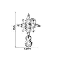 1 Piece Elegant Glam Flower Inlay Stainless Steel Zircon Earrings sku image 12