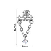 1 Piece Elegant Glam Flower Inlay Stainless Steel Zircon Earrings sku image 4