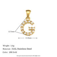 1 Piece Stainless Steel Artificial Pearls Zircon 18K Gold Plated Inlay Polished Pendant main image 2