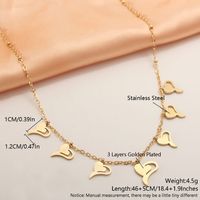 304 Stainless Steel 18K Gold Plated Simple Style Solid Color Plating Heart Shape Symbol Necklace sku image 2