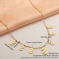 304 Stainless Steel 18K Gold Plated Simple Style Solid Color Plating Heart Shape Symbol Necklace sku image 4