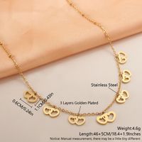 304 Stainless Steel 18K Gold Plated Simple Style Solid Color Plating Heart Shape Symbol Necklace sku image 5