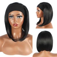 Women's Simple Style Holiday Party High Temperature Wire Short Straight Hair Wig Grip main image 5