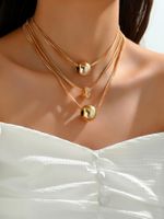 Simple Style Classic Style Solid Color Alloy Inlay Rhinestones Women's Layered Necklaces main image 3