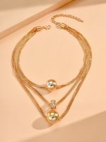 Simple Style Classic Style Solid Color Alloy Inlay Rhinestones Women's Layered Necklaces main image 4