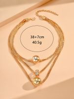 Simple Style Classic Style Solid Color Alloy Inlay Rhinestones Women's Layered Necklaces main image 2