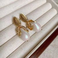 1 Pair Simple Style Color Block Inlay Alloy Pearl Drop Earrings main image 5