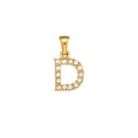 1 Piece Stainless Steel Artificial Pearls Zircon 18K Gold Plated Inlay Polished Pendant sku image 3