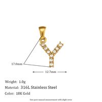 1 Piece Stainless Steel Artificial Pearls Zircon 18K Gold Plated Inlay Polished Pendant sku image 21