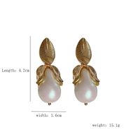 1 Pair Simple Style Color Block Inlay Alloy Pearl Drop Earrings main image 2