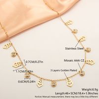 304 Stainless Steel 18K Gold Plated Gold Plated Modern Style Simple Style Plating Inlay Letter Zircon Necklace main image 6