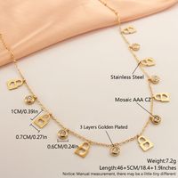 304 Stainless Steel 18K Gold Plated Gold Plated Modern Style Simple Style Plating Inlay Letter Zircon Necklace main image 3