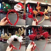 Nordic Style Cute Christmas Christmas Tree Santa Claus Antlers Flannel Hair Band main image 5
