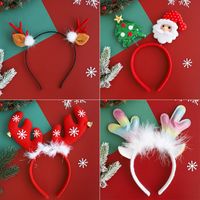 Nordic Style Cute Christmas Christmas Tree Santa Claus Antlers Flannel Hair Band main image 4