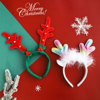 Nordic Style Cute Christmas Christmas Tree Santa Claus Antlers Flannel Hair Band main image 3