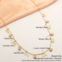 304 Stainless Steel 18K Gold Plated Gold Plated Modern Style Simple Style Plating Inlay Letter Zircon Necklace sku image 9