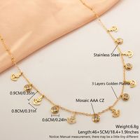 304 Stainless Steel 18K Gold Plated Gold Plated Modern Style Simple Style Plating Inlay Letter Zircon Necklace sku image 2