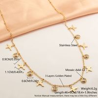 304 Stainless Steel 18K Gold Plated Gold Plated Modern Style Simple Style Plating Inlay Letter Zircon Necklace sku image 7