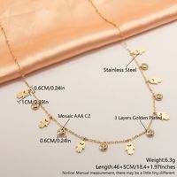 Acier Inoxydable 304 Plaqué Or 18K Style Simple Placage Incruster Couleur Unie Zircon Collier main image 2